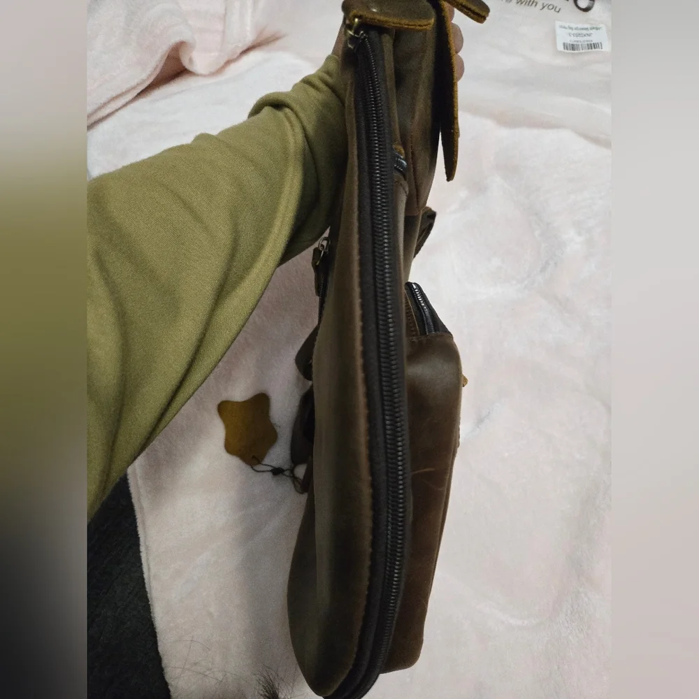 Leathario Leather Sling Brown Bag